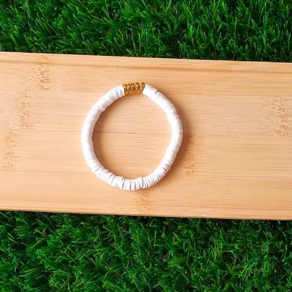 white clay bead bracelet