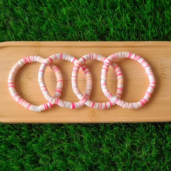 pink mix clay bead bracelet